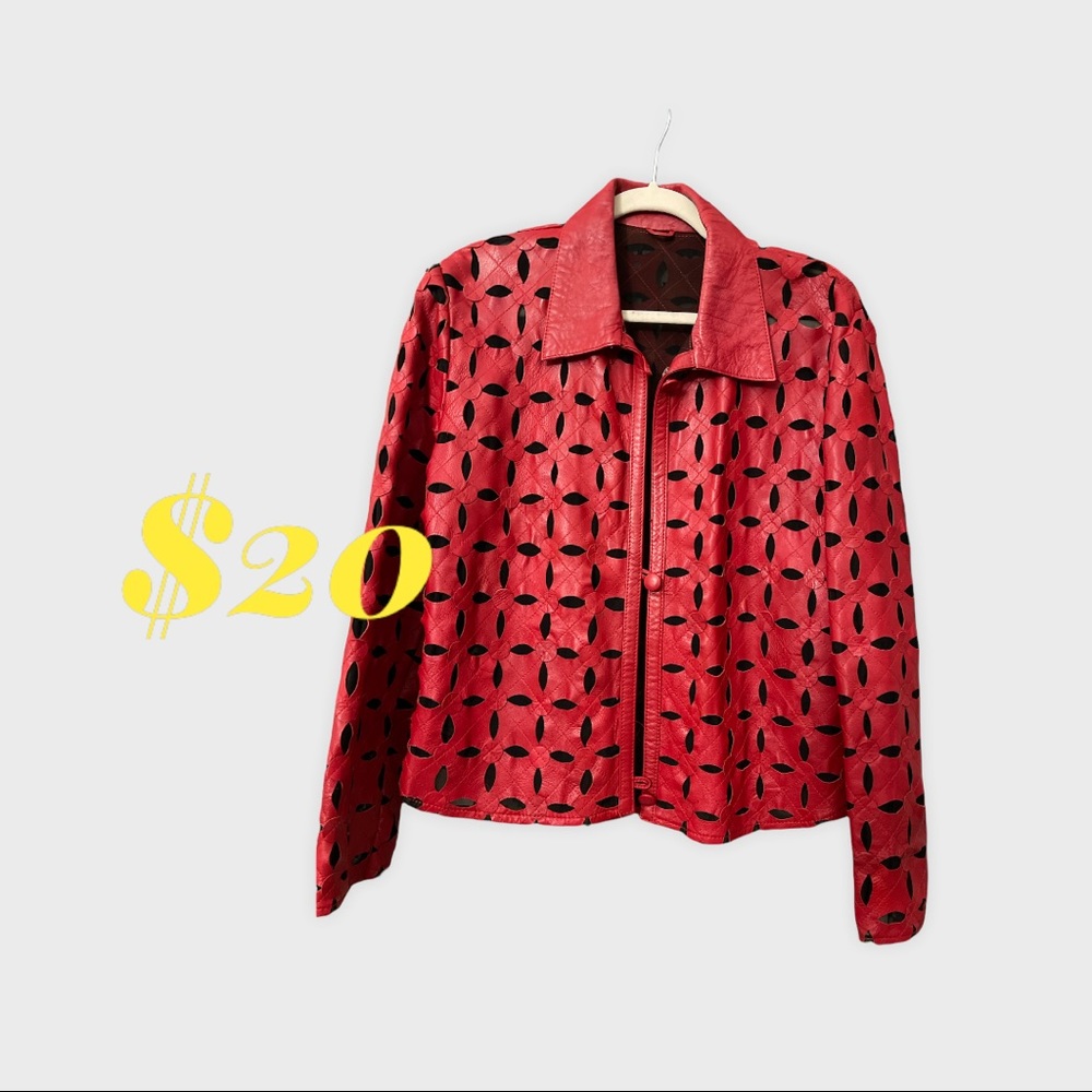 Genuine leather extra-large no label jacket